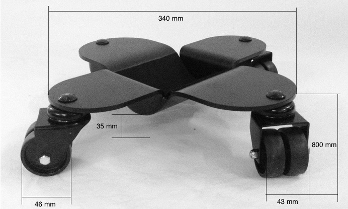 dimensions des roulettes araignées